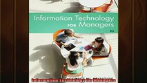 READ book  Information Technology for Managers Online Free