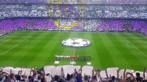 Rio Ferdinand singing Champions League Anthem before Real Madrid Manchester City in Santiago Bernabe