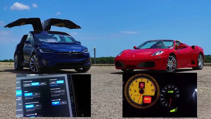 Tesla Model X VS Ferrari F430, vous allez être surpris !