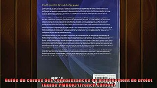 READ book  Guide du corpus des connaissances en management de projet Guide PMBOK French Edition Full EBook