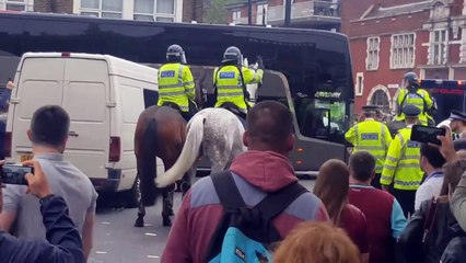 Breaking news Manchester United's bus was smashed up by West Ham fans