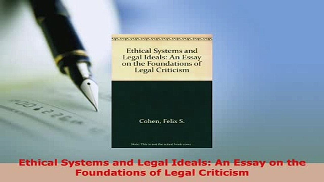 PDF  Ethical Systems and Legal Ideals An Essay on the Foundations of Legal Criticism Free Books