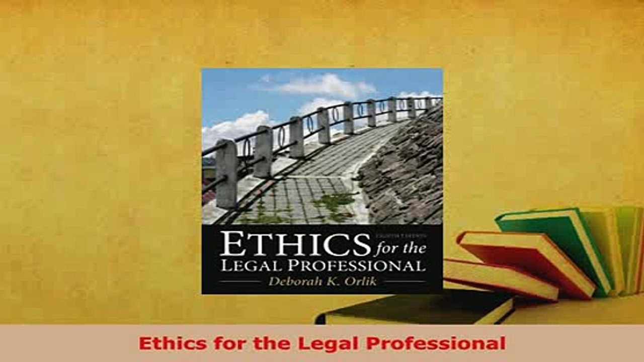 PDF  Ethics for the Legal Professional  EBook