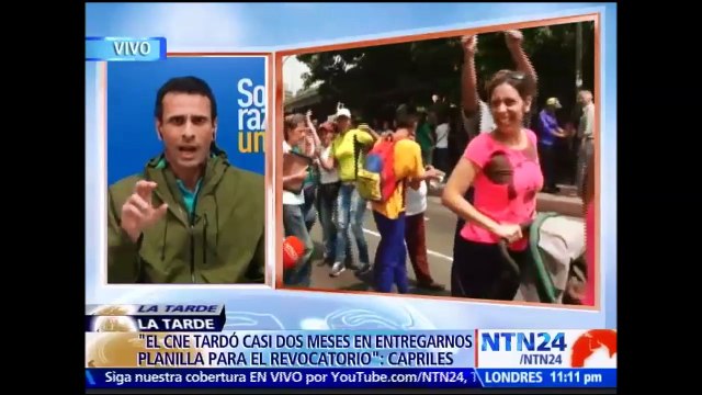 Se mantiene la convocatoria para mañana : Capriles a NTN24 sobre protesta para pedir respeto al reglamento vigente de