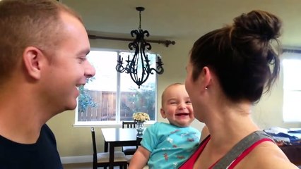 Baby LAUGHS when mom and dad kiss!