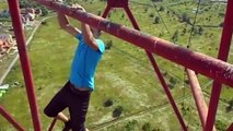 WTF  Young Kid Doing Some PullUps On High Tower  WSHH