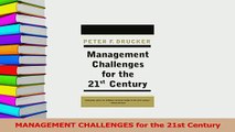 Read  MANAGEMENT CHALLENGES for the 21st Century Ebook Free