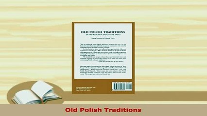 Download  Old Polish Traditions PDF Online