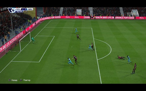 BPL 13 Тур. Борнмут - Вест Хэм. 1:2. Moses, 43'