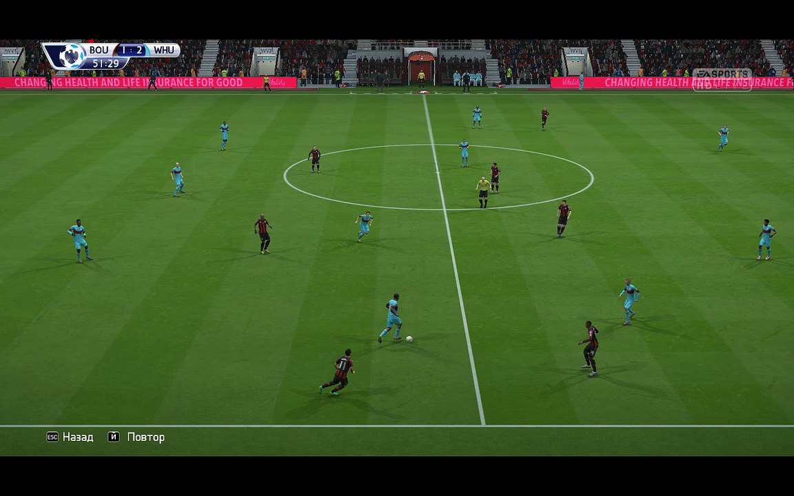 BPL 13 Тур. Борнмут - Вест Хэм. 1:3. Caroll, 52'