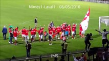 Nimes1/Laval1-joie-partages des joueurs a la fin-ambiance-entree des joueurs-supporters-breves du match-06/05/2016