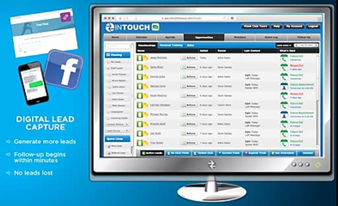 InTouch - Contact Management Software - An Easier Way to Manage Health Club Leads!