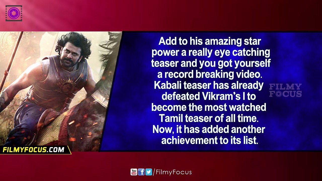 Rajinikanth’s Kabali Teaser Trounces SS Rajamouli’s Baahubali!- Filmyfocus.com