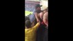 Leeds United fan crowd surfs on a surf board vs Preston North 8.5.2016