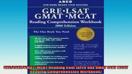 READ book  GRELSATGMATMCAT Reading Com Arco GRE GMAT LSAT MCAT Reading Comprehension Workbook Free Online