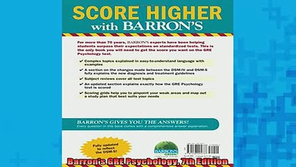 READ book  Barrons GRE Psychology 7th Edition Full Free