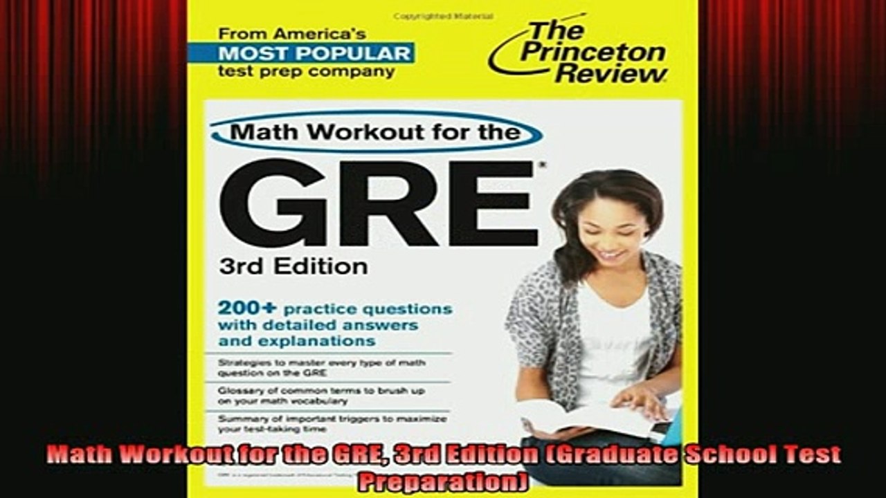 READ book  Math Workout for the GRE 3rd Edition Graduate School Test Preparation Full Free