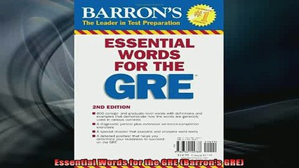 READ book  Essential Words for the GRE Barrons GRE Full Free