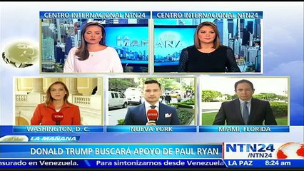 Donald Trump buscará recibir el apoyo del republicano Paul Ryan este jueves en una reunión privada