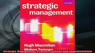 READ book  Strategic Management Process Content and Implementation Full Free