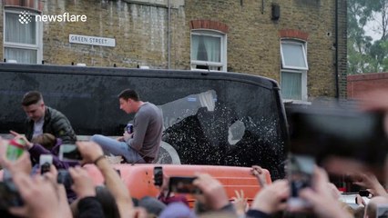 HD footage of Manchester United team bus being 'attacked' outside West Ham stadium