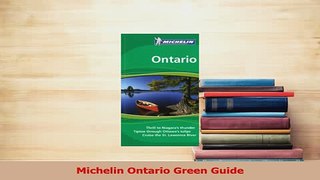 Read  Michelin Ontario Green Guide Ebook Free