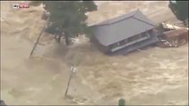 House Washed Away In Japan Floods after 11cm Rain in 1 Hour. 100,000  evactuated.