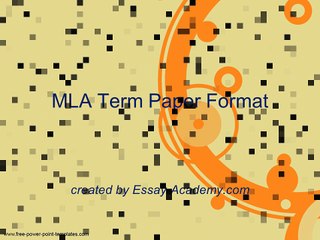 MLA Term Paper Format