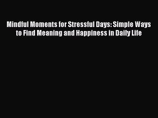Download Mindful Moments for Stressful Days: Simple Ways to Find Meaning and Happiness in Daily