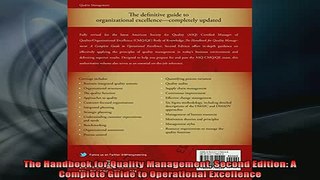 READ book  The Handbook for Quality Management Second Edition A Complete Guide to Operational Full EBook