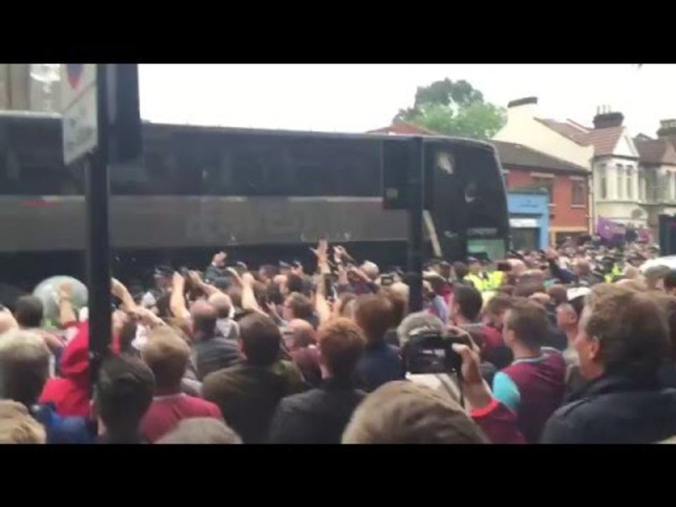 Man United Coach Damaged After Being Pelted With Objects Outside Upton Park