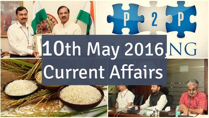 10 May 2016 Current Affair for Competition Exams