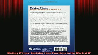 READ book  Making IT Lean Applying Lean Practices to the Work of IT Full Free