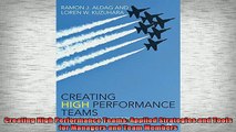 Downlaod Full PDF Free  Creating High Performance Teams Applied Strategies and Tools for Managers and Team Free Online