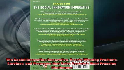READ book  The Social Innovation Imperative Create Winning Products Services and Programs that Solve Full Free