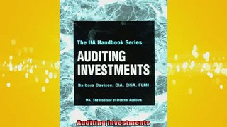 FREE DOWNLOAD  Auditing Investments  DOWNLOAD ONLINE