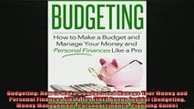 FREE PDF  Budgeting How to Make a Budget and Manage Your Money and Personal Finances Like a Pro  FREE BOOOK ONLINE