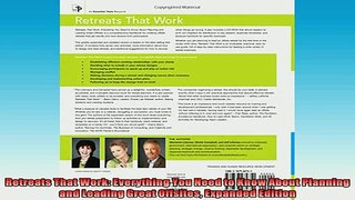 Downlaod Full PDF Free  Retreats That Work Everything You Need to Know About Planning and Leading Great Offsites Free Online