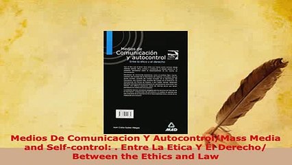 PDF  Medios De Comunicacion Y AutocontrolMass Media and Selfcontrol  Entre La Etica Y El  Read Online