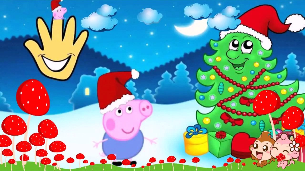 Peppa Pig Christmas Finger Family Nursery Rhyme - Mavi Balık Tv