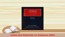 PDF  Cases and Materials on Evidence 2002 Free Books