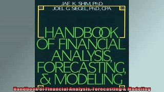FREE DOWNLOAD  Handbook of Financial Analysis Forecasting  Modeling  FREE BOOOK ONLINE