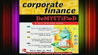 FREE DOWNLOAD  Corporate Finance Demystified READ ONLINE