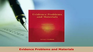 PDF  Evidence Problems and Materials Free Books