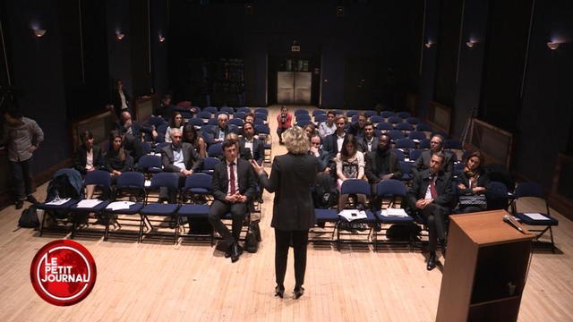 Nadine Morano à Londres devant une salle presque vide - Le Petit Journal du 11/05- CANAL +