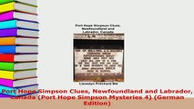 PDF  Port Hope Simpson Clues Newfoundland and Labrador Canada Port Hope Simpson Mysteries 4  Read Online