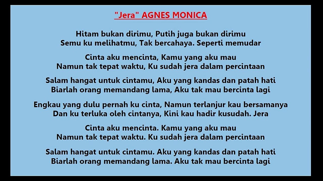 Midi Musik Karaoke Jera By Agnes Monica Video Dailymotion