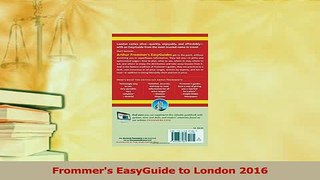 PDF  Frommers EasyGuide to London 2016 Free Books