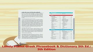 Read  Lonely Planet Greek Phrasebook  Dictionary 5th Ed 5th Edition Ebook Free
