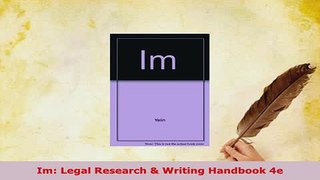 PDF  Im Legal Research  Writing Handbook 4e  Read Online
